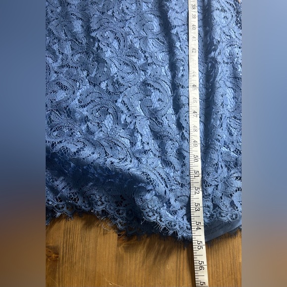 Tadashi Shoji Periwinkle Blue Lace Maxi Gown Fit & Flare Size 10 Wedding Formal - Picture 12 of 12